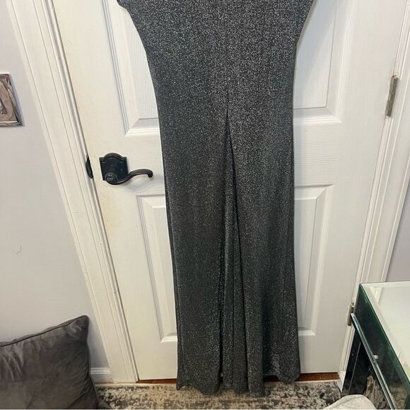 Vintage Em Francais Silver Shimmer Long Dress - Picture 6 of 10
